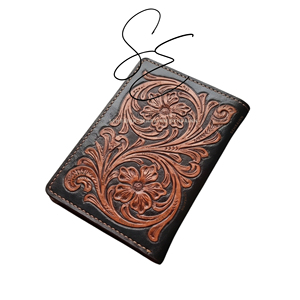 Handmade Tooled Leather <b>Passport</b> Holder Custom Floral Carved Travel <b>Passport</b> <b>Wallet</b> RFID Blocking <b>Passport</b> Cover with Card Slots - Product Image 2