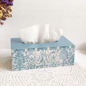 Traditional Bone Inlay Resin <b>Tissue</b> Box Combining Heritage Craft Techniques With Contemporary Utility - Product Image 6