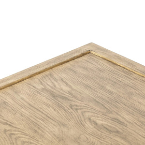 Mesa de centro moderna de madera de teca maciza, forma rectangular, estilo vintage, 4 patas, color marrón claro, para sala de estar. - Product Image 5