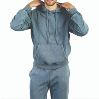 Ensemble de survêtements pour hommes, coupe ample, délavé à l'acide, imprimé, effet délavé soleil, avec sweat à capuche et pantalon de survêtement, style streetwear automne, survêtements zippés oversize