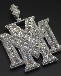 Moissanite Baguette Diamond Iced Out <b>Pendant</b> 925 Sterling <b>Silver</b> Fashion Jewelry Custom Letter Name <b>Initial</b> <b>Pendant</b> For Men - Product Image 5