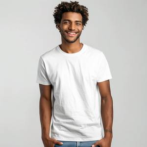 T-shirts à manches courtes pour hommes, personnalisés, en tissu extensible teint en fil, rayés et color-blocks, 180 g/m², vente en gros - Product Image 3