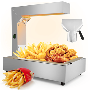 Scaldavivande Elettrico Orizzontale in Acciaio Inox, Standard USA 110V 750W, Manuale, Argento, per Catene di Fast Food - Product Image 1