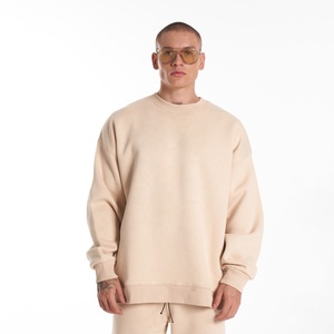 Sudadera de cuello redondo de gran tamaño para hombre con logotipo personalizado y peso pesado, Sudadera con capucha de gran tamaño con estampado 3D y hombros caídos - Product Image 2