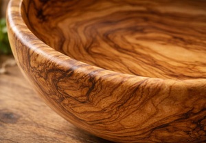 Bol à salade en bois d'olivier fait main, grand centre de table en bois, écologique, durable, artisanal, naturel, de luxe - Product Image 5