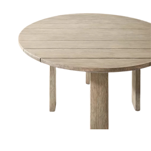 Scandinavian Minimalist <b>Outdoor</b> Dining <b>Table</b> Solid Teak Wood Elegant <b>Round</b> Slatted Top Four Leg Base for Garden Patio Dining - Product Image 6