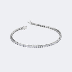 3.00CTW 10k <b>Gold</b> Plated Lab Grown Princess Prong-<b>Set</b> Diamond Luxury Line Bracelet - Product Image 5