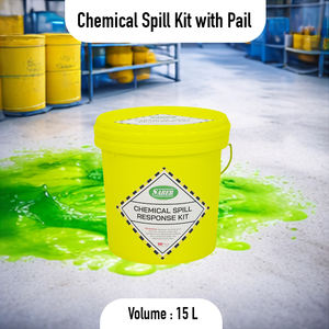 Kit de Manejo de Derrames Químicos de Alta Resistencia de 15 Litros con Cubeta y Listo para Respuesta a Emergencias de Materiales Peligrosos, Uso Industrial, Seguridad - Product Image 2
