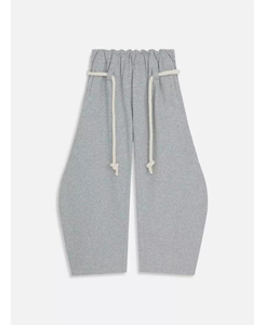 Wide Leg Casual Mid <b>Light</b> Silhouette <b>Rope</b> Drawstring French Men Super Baggy Barrel Breathable 500gsm Blank Sweatpants - Product Image 2