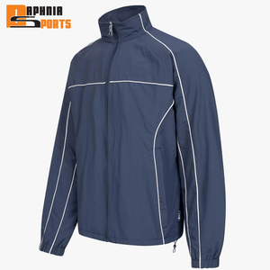 Survêtement unisexe personnalisé streetwear à capuche grande taille hiver imprimé uni en maille polyester imperméable coupe-vent pour homme - Product Image 5