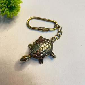 Porte-clés vintage en laiton tortue marine, accessoire de collection nautique, cadeau océanique - Product Image 3