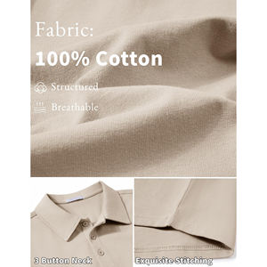 Camisa Casual de Algodón de Primera Calidad con Cuello Camisero para Hombre, Transpirable, Manga Corta, Logotipo Personalizado, Servicio OEM, Camisetas Polo para Hombre - Product Image 2