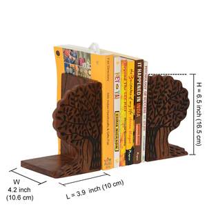 Porte-livres en bois de Sheesham faits à la main pour étagère, supports de livres en bois robustes pour table, bibliothèque à domicile, bureau, décoration - Product Image 4