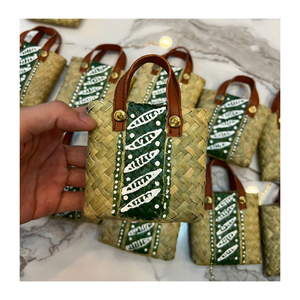 Mini sac à main en feuilles de palmier tissées, fait main, en fibres naturelles, sac fourre-tout conique, produit écologique et durable, fournisseur OEM ODM - Product Image 4