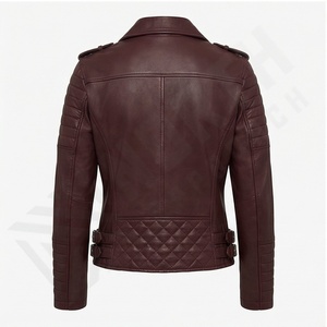 Chaqueta de cuero para mujer, chaqueta de cuero genuino para motociclista para mujer, chaqueta de cuero personalizada para mujer - Product Image 3