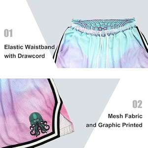 Nuevos Shorts Deportivos de Malla Transpirable para Hombre y Mujer, Casuales, para Baloncesto, Natación, Running, Sublimados, de Poliéster - Product Image 5