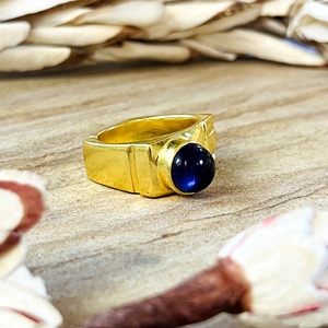 Trendy Bohemian Amethyst <b>Ring</b> Chunky Brass Band <b>for</b> <b>Men</b> 18k Gold Plated Minimalist Signet Heavy Jewelry <b>for</b> Wholesale/OEM/ODM - Product Image 2