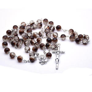 Vente en gros de colliers de prière catholiques avec perles rondes de 8 mm pour l'église - Product Image 6