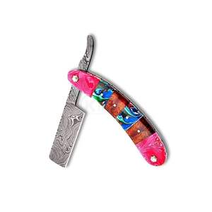 Navaja de Afeitar Recta con Diseño Floral, Herramienta de Afeitado para Barbería y Salón, Hoja de Acero Inoxidable, Diseño Personalizado - Product Image 2