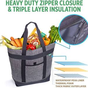 Modern Urban Insulated Shopping Tote <b>Large</b> Capacity Thermal Organizer for Fresh Food and Grocery Transport - Product Image 6