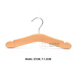 27 30 32 CM Brand Custom Logo High-end <b>Space</b> <b>Saving</b> Wooden Single Tier Wardrobe Child Suit Baby Kid Clothes <b>Hanger</b> - Product Image 5