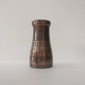 Compact Black and Gold Design <b>Copper</b> <b>Water</b> <b>Bottle</b> Perfect for Yoga Meditation And Ayurvedic <b>water</b> storage overnight From India - Product Image 6