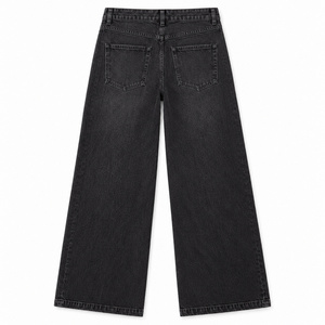 Jeans en denim stretch taille haute pour femmes avec poches latérales - Noir délavé ODM Vente en gros - Product Image 2