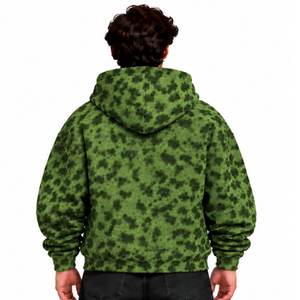 Sweat-shirt à capuche vert olive imprimé léopard, coupe oversize, avec cordon de serrage, poche kangourou, en polaire douce, style streetwear décontracté - Product Image 2