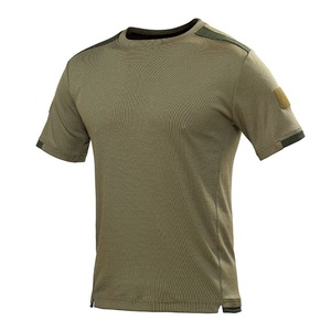 เสื้อยืดแขนสั้นสีเขียวมะกอกสำหรับผู้ชาย ผ้าโพลีเอสเตอร์ 100% ป้องกันรอยยับ ระบายอากาศได้ดี ผ้าถัก ทนทานต่อการตรวจจับด้วยเข็ม เหมาะสำหรับกิจกรรมกลางแจ้ง - Product Image 5