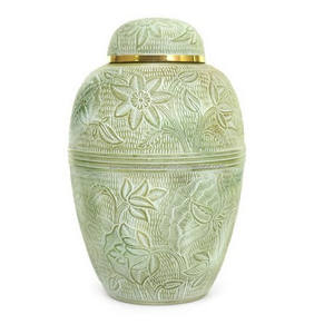 โกศใส่ศพทำจากทองเหลืองทรงโดมทำจากหินอ่อนสีดำโกศศพสำหรับขี้เถ้าของมนุษย์ - Product Image 3