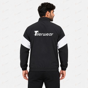 <b>Men's</b> <b>Black</b> Color Block Hooded Collar Zip-Up Waterproof Breathable <b>Windbreaker</b> Jacket Pockets Sporty Winter Outerwear - Product Image 4