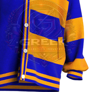 Custom Sorority Sigma Gamma Rho Women's <b>Cardigans</b> <b>Sweater</b> V-Neck Royal Blue & Yellow <b>sweater</b> Embroidered Letter Logo Full Sleeve - Product Image 6