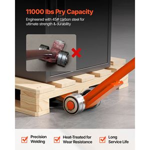 Barra a leva in acciaio al carbonio con capacità di carico di 5000 kg, ruote da 67 pollici per pallet di grandi dimensioni - Product Image 3