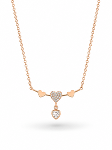 Collar de Diamantes con Corte Corazón Chapado en Oro Rosa ELVORA GEMS, Colgante Romántico para Mujer, Uso Diario, Diamante Natural Oscuro de Lujo - Product Image 3