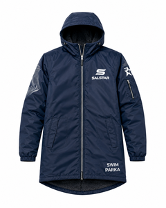Parka à capuche bleue pour homme SALSTAR, manches longues, doublure polaire, fermeture éclair, vêtement d'extérieur décontracté, parka de bain - Product Image 1