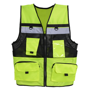 Chaleco de seguridad de secado rápido, alta calidad, transpirable, 100% poliéster, unisex, alta visibilidad, color y logotipo personalizables. - Product Image 1
