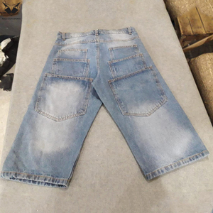 Shorts de Mezclilla Rectos para Hombre, Color Azul Claro, con Logotipo Personalizado, Tejido Transpirable y Ecológico, de la Más Alta Calidad, para Uso Casual de Verano - Product Image 4