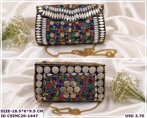 Bolso de noche de Metal mosaico multicolor de diseñador hecho a mano, bolso de mano, accesorio de boda exclusivo para damas - Product Image 2