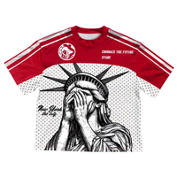 Maillot de football personnalisé à motif graphique, coupe classique, en maille tricotée, T-shirt de sport imprimé, streetwear, manches courtes, séchage rapide, 100% coton