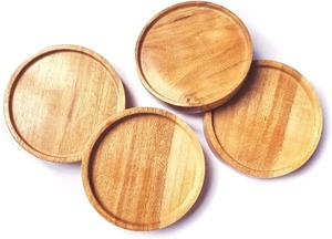 Classic Eco-Friendly Square Mango Wood Resin Coasters with Holder <b>Set</b> 6mm Thickness Option - Product Image 6