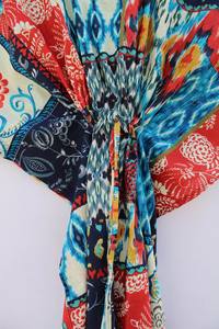 Vestido Kaftán Informal de Verano con Estampado Floral Tropical, sin Mangas, de Algodón, para Mujer, Ropa de Playa, Ropa de Estar por Casa, Textil Naaz - Product Image 3