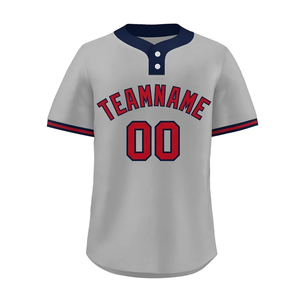 Youth 2 Button Baseball Jersey Solid Polyester <b>Mesh</b> Quick Dry Sublimated Team Name Number Logo OEM Baseball Jersey Manufacture - Product Image 1