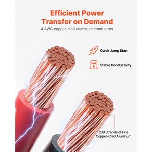 Cavi di avviamento per camion da 20 piedi, calibro 4, per avviamento di emergenza batterie auto - Product Image 3