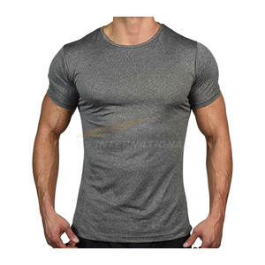 T-shirts de sport pour hommes à motif uni, séchage rapide, compression, respirants, tricotés, pour l'entraînement en extérieur et la course à pied - Product Image 1