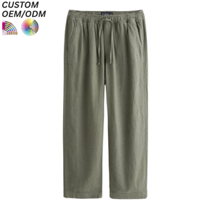 Men's Premium <b>Linen</b>/ Ramie Cotton Mid Waist Breathable Eco-Friendly Lightweight Summer Casual Pants White Loose Straight Leg - Product Image 6