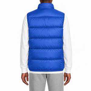 Gilet matelassé décontracté pour homme, respirant, écologique, col montant, fermeture éclair, 100 % polyester, vêtement d'extérieur d'hiver - Product Image 4