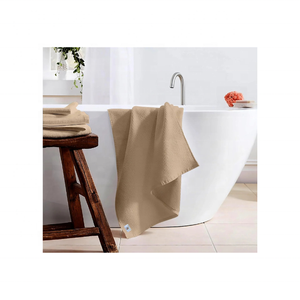 Serviettes de bain personnalisées 100% coton brodées à séchage rapide, recyclables, légères et écologiques, couleur moutarde de golf - Product Image 1