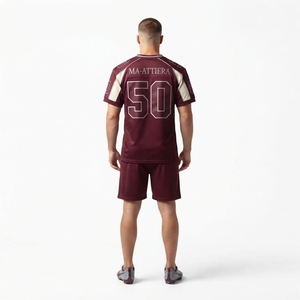 Custom <b>Men's</b> <b>Burgundy</b> Football Jersey Teamwear Sports <b>Shirt</b> Athletic Uniform Sublimated Personalized Number Sports - Product Image 3