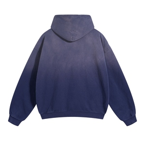 Venta al por mayor: Nuevas tendencias de invierno para hombre, sudadera con capucha extragrande y holgada de 450 g/m², personalizada, estilo vintage, con agujeros rotos y lavado francés. - Product Image 6