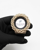 Pragalbh Jewels Maßgefertigte Iced-Out Dornenlünette Mode Luxus Edelstahl Moissanit Diamant Quarzuhr Unisex Leichtgewicht